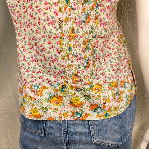 Custo Barcelona VTG Cotton Button Down Floral Short Sleeve Blouse - Picture 11 of 15